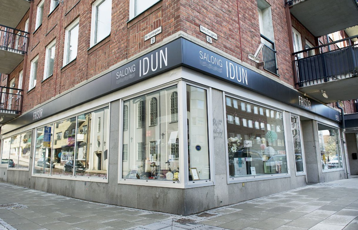 Salong Iduns lokal på hörnet av Östra Torggatan i Karlstad